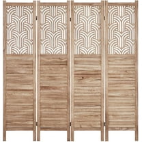 Riedhoff 4 Panels Wood Room Divider, 67" Height‌ Privacy Wall Divider, 67" x 16" Panel, Brown