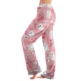 thumbnail image 3 of Zorvxlyn Halloween Women Fleece Pajamas Ghost Pumpkin Bat Print Pajama Pants Women Drawstring Elastic Waist Flannel Pajamas, 3 of 7