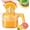 ORANGE, variant on Lemon Squeezer, PETGLE Multifunctional Citrus Hand Juicer, Lemon Lime Squeezer with Detachable Comfortable Grip Handle, 16.9oz Capacity Orange Juicer with Built-in Measuring Cup and Grater (GREEN)