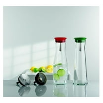 Glass Carafe 1 Quart - Orange Borosilicate Glass Water Pitcher with Easy Pour Spout, Dishwasher Safe Juice & Beverage Server