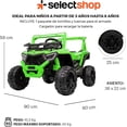 thumbnail image 2 of Carro Buggy Electrico Montable para Niños Carrito de Control Remoto y Manejo Directo con Luces Estereo y Pedales Funcionales con Control Remoto (Verde), 2 of 7