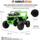 thumbnail image 2 of Carro Buggy Electrico Montable para Niños Carrito de Control Remoto y Manejo Directo con Luces Estereo y Pedales Funcionales con Control Remoto (Verde), 2 of 7