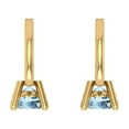 thumbnail image 3 of Clara Pucci 0.5 ct Brilliant Round Cut Drop Dangle VVS1 Genuine Conflict free Blue Zircon Solid 18K Yellow Gold Designer Everyday Earrings Lever Back, 3 of 4