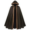 thumbnail image 2 of Hvyesh Women Men Hooded Cloak Adult Medieval Renaissance Costume with Hood, Velvet Cape Halloween Dress Up, 2 of 6