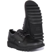 Kickers Kick Lo Tumble Unisex Premium Leather Lace Up Shoes In Black Size 10M