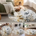 thumbnail image 5 of Round Rugs 4Ft, Brown Retro Floral Round Area Rug Washable Indoor Throw Carpet, Spring Botanical Wildflowers Soft Non Slip Circle Rug for Kitchen Nursery Room Home Decor Aesthetic, 5 of 8