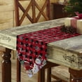 thumbnail image 3 of Table Runner Dresser Scarves Winter Christmas Tree Snowman Cotton Linen Burlap Table Cover Snowflake on Black Red Plaid Table Runners for Family Kitchen Dining Holiday Party Banquet Decor, 3 of 5