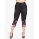 thumbnail image 2 of Leggings Capri Cintura Alta Estampado Floral Tamaño Plus Rosegal Leggings de talla grande, 2 of 5