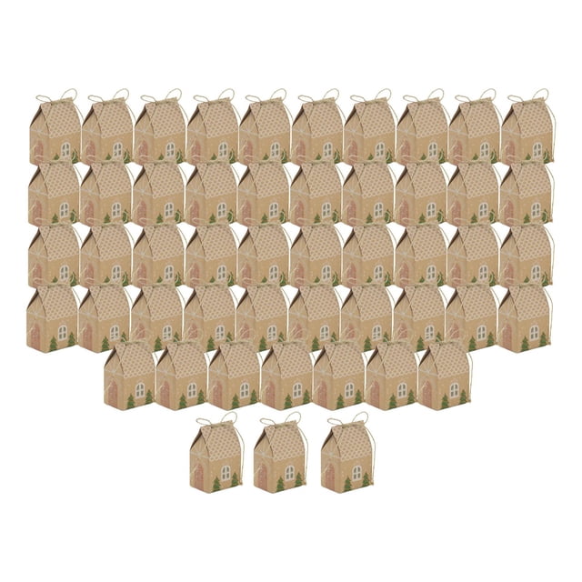 50 bolsas de papel kraft para Navidad, bolsas de regalo para galletas, cajas de dulces que ahorran espacio, bolsas de regalo para bodas, Navidad,