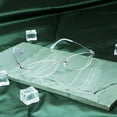 thumbnail image 5 of VisionGlobal Pure Titanium Frame for men/women Blue Light Blocking,Hand-set Diamond Fashion Glasses (Purple Clear, No Magnification), 5 of 5