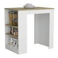 thumbnail image 2 of Miekor Furniture Kitchen Island Doyle, Three Side Shelves, White and Light Oak Finish 123132, 2 of 8