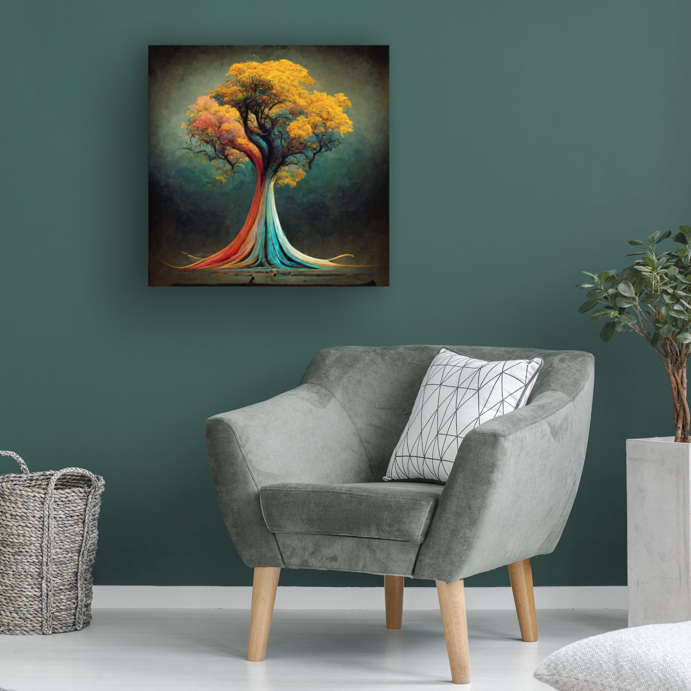 Canvas Wall Art - Ray Heere 'Tree Of Life 13' Wall Art for Living Room, Bedroom, or Office Décor by Trademark Fine Art - 35 x 35 Inches