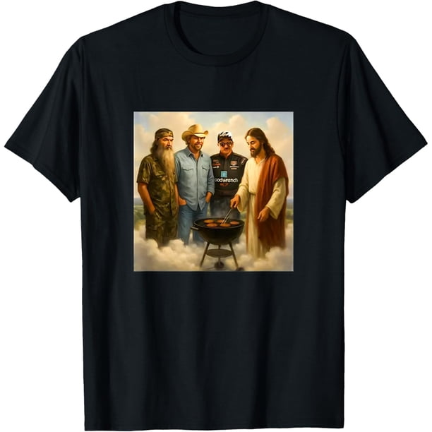 The Real Gang Meet Up in Heaven Phil - Camiseta divertida para barbacoa