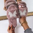 thumbnail image 1 of Zapatos de mujer, pantuflas de algodón, pantuflas antideslizantes de fondo suave con lazo de perla de felpa cálida para el hogar Wmkox8yii hj789, 1 of 5
