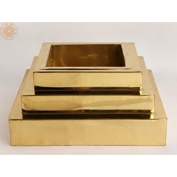 16" Handmade Brass Fire Ritual Bowl | Hindu Havana Kunda Sacred Vessel | Premium Home Decor Fire Pit | Traditional Spiritual Ceremony Container | Made in India