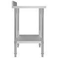 thumbnail image 3 of vidaXL Kitchen Work Table with Backsplash 80x60x93 cm Stainless Steel, 3 of 5