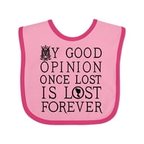 Inktastic Jane Austen Good Opinion Quote Girls Baby Bib