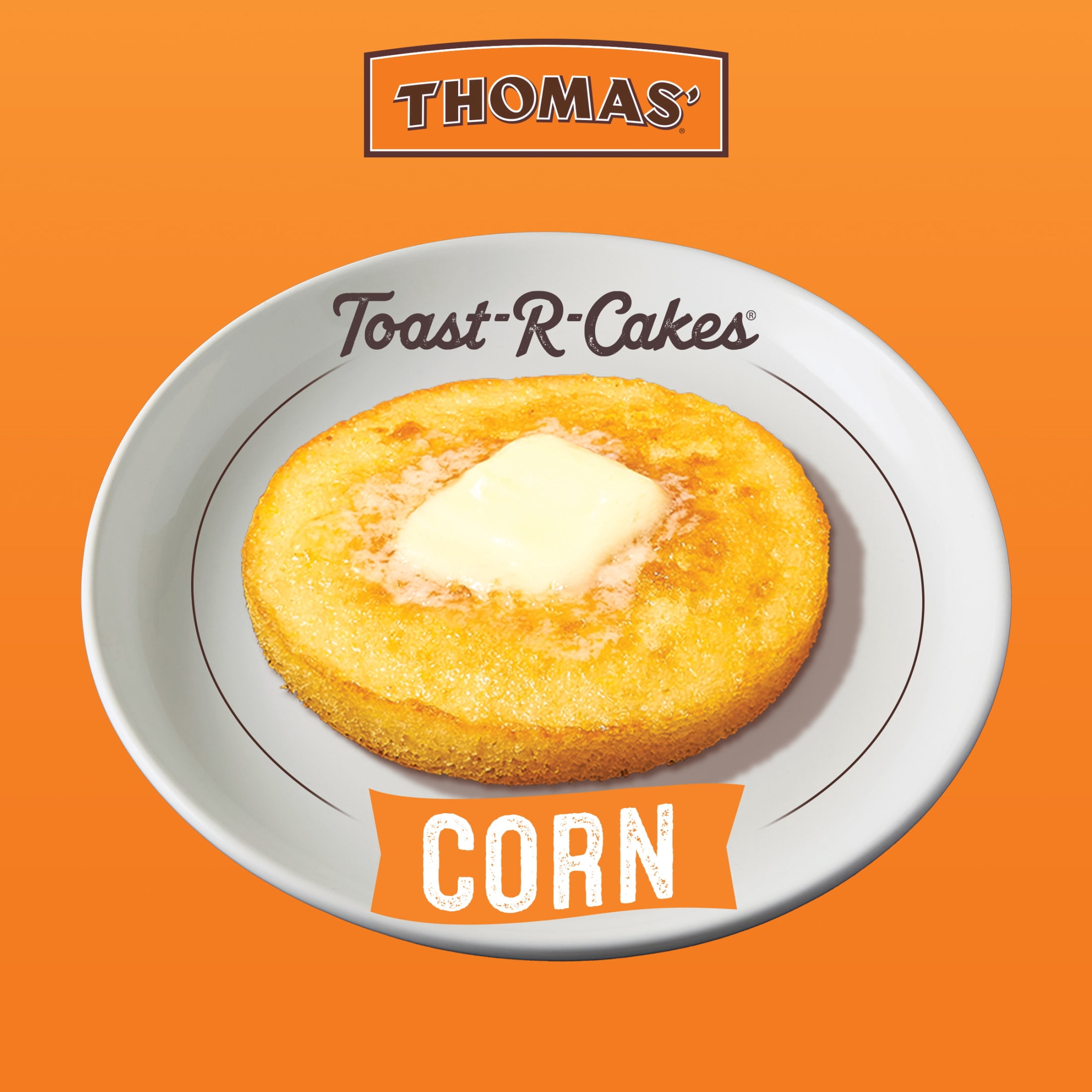 Thomas' Toast-R-Cakes Corn Cakes, 6 count, Corn Bread, 7 oz Tray