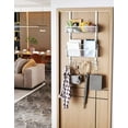 thumbnail image 2 of LEFEE Over Door Hook with 2 Mesh Baskets and 9 Hooks, 304 Stainless Steel No Drilling Over The Door Hanger, Over The Door Organizer for Bathroom, Kitchen, Bedroom-White (for 1.57in Doors), 2 of 7