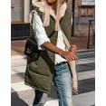 thumbnail image 3 of FreshPretty Fall Long Puffer Vest Women Sleeveless Hooded Reversible Fleece Sherpa Jacket Zip Up Winter Coat Outerwear Vests, 3 of 5