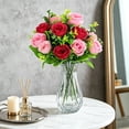 thumbnail image 5 of Artificial Rose Bouquet, 33cm Flower Bundles with 5 forks and 10 Heads for Home, Wedding, and Restaurant Decor - Pink, 5 of 5