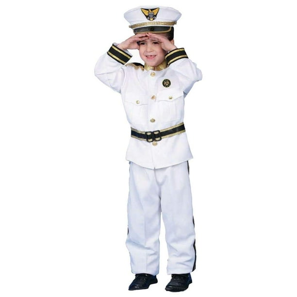 Disfraz de almirante de la Marina de los Estados Unidos para niños con accesorios