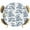 Blue, variant on Round Table Cover 55-60 Inch Blue Fruit Waterproof Reusable Table Cloth Round Fitted Vinyl Tablecloth with Elastic Edged for Parties Outdoors, Vintage Plant Nature Botanical Flower Floral