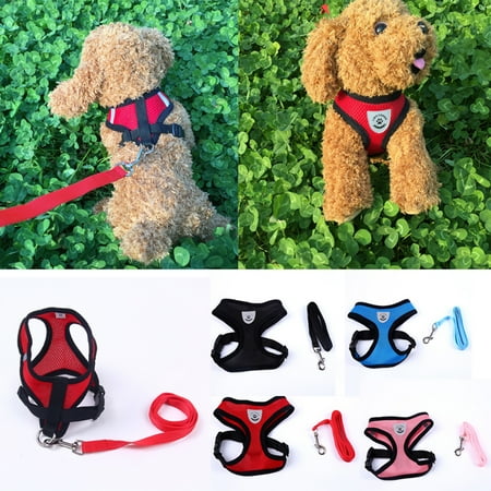 Dog Harness Vest Set Dog Mesh Vest Walking Harness and Leash for Small Dogs & Cats