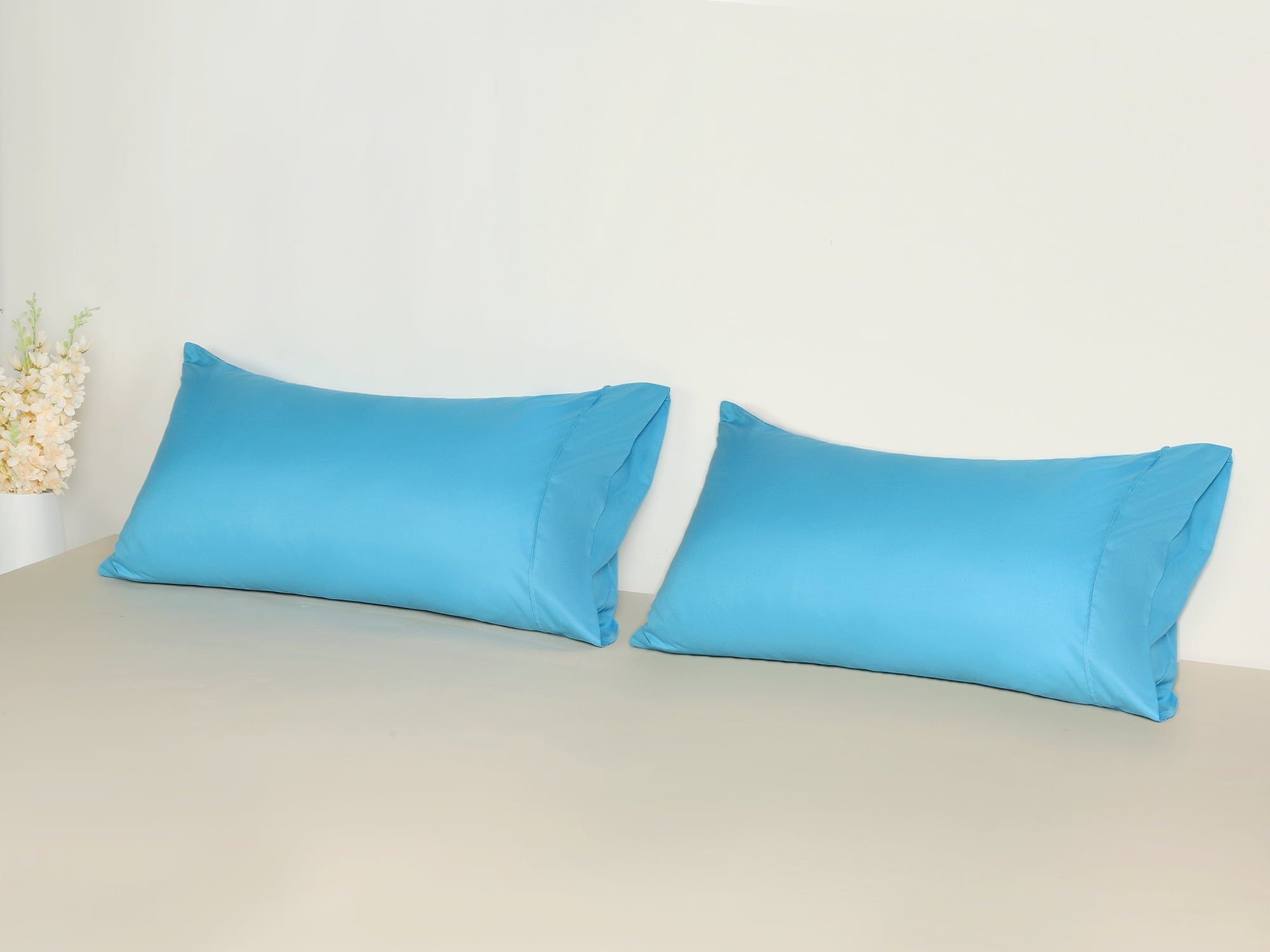 Unique Bargains Pillow Cases with Envelope Closure Pillow Covers 2 pcs King Blue Green