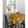 thumbnail image 4 of Japanese Style Suqare Tablecloth - 54 x 54 Inch, Vintage Art Cranes Ocean Wave Yellow Waterproof & StainResistant Tablecloth, Washable Oil-proof Table Cover for Dining/Party/Wedding/Camping/Buffet, 4 of 9