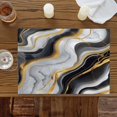 thumbnail image 4 of Modern Abstract Water Ripple Placemats Set of 4,Wipeable Washable Table Mats for Dining Tables, Stripe Ombre Marble Texture Place Mats for Kitchen Event Party Tabletop Decor, 4 of 9
