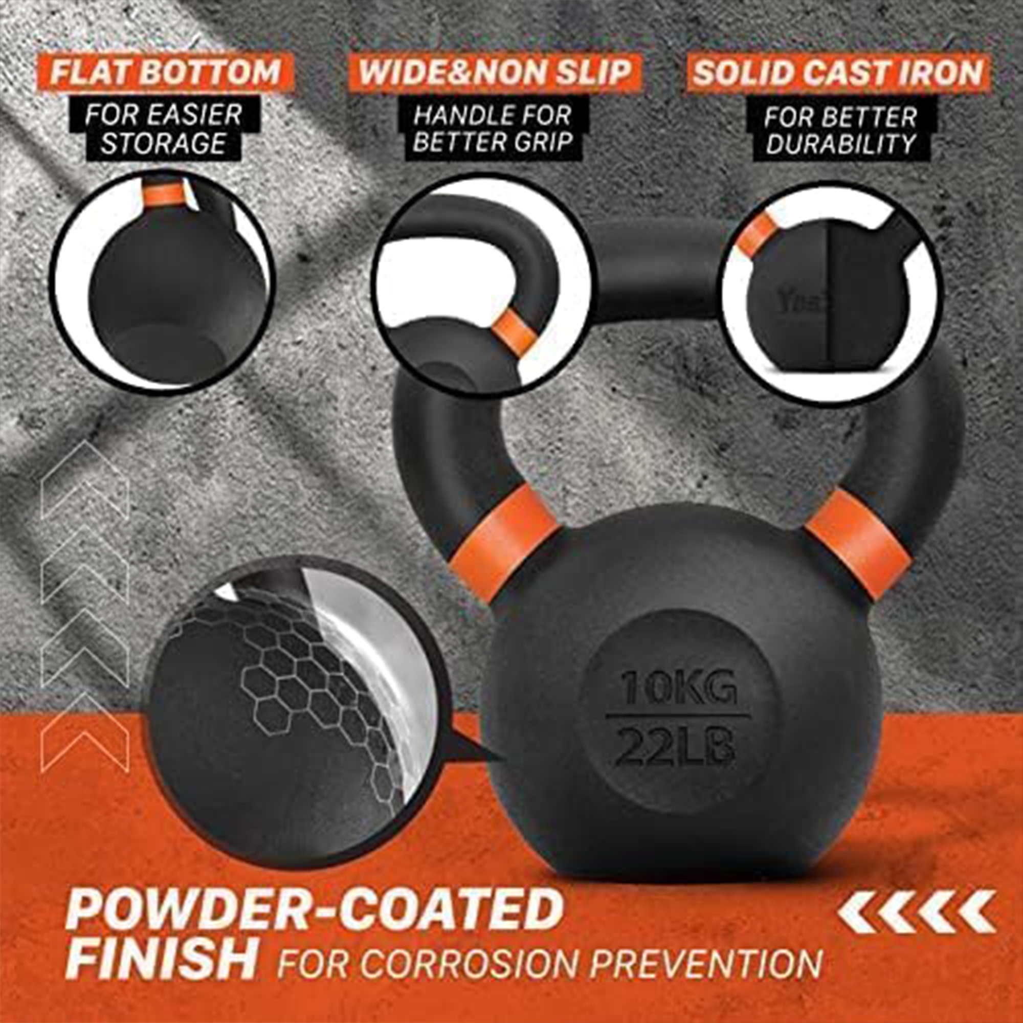 Yes4All 22 lb Cast Iron Kettlebell photo 2