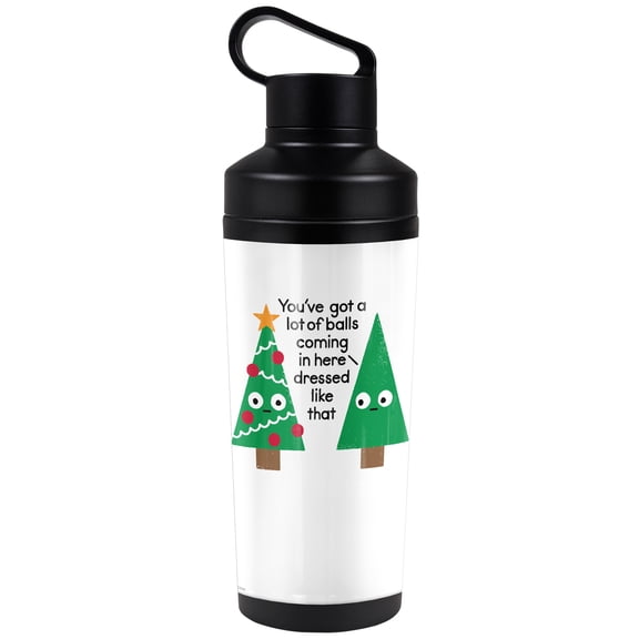 bCreative - David Olenick Official Spruced Up 18 oz Insulated Water Bottle, Leak Resistant, Vacuum Insulated Stainless Steel with 2-in-1 Loop Cap