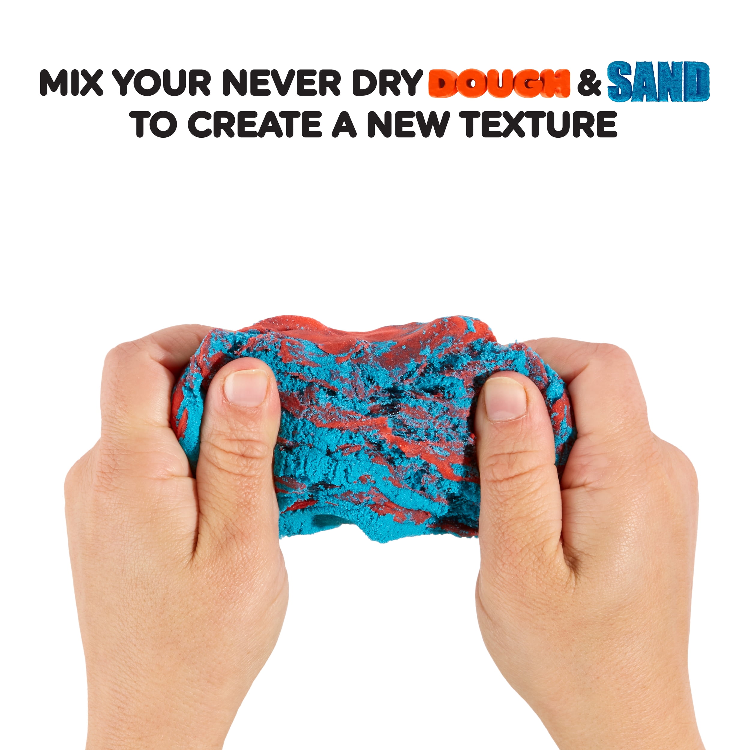 Wonder Factory Never Dry Dough & Sand Starter Set - Purple Dough + Teal Sand, Never Dries Out & Gluten Free