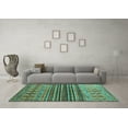 thumbnail image 3 of Ahgly Company Indoor Rectangle Abstract Turquoise Blue Contemporary Area Rugs, 6' x 9', 3 of 4