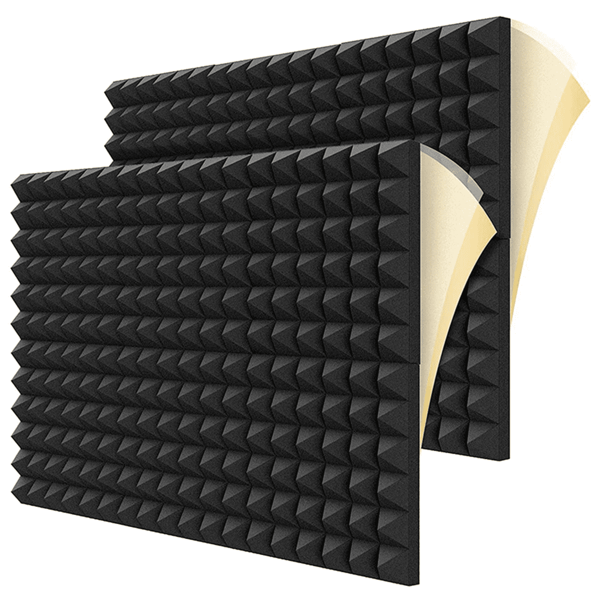 48Pcs Soundproof Foam Panels,2 Inch x 12 Inch x 12 Inch Pyramid Shaped Acoustic Panels for Wall,Studio, Home and Office