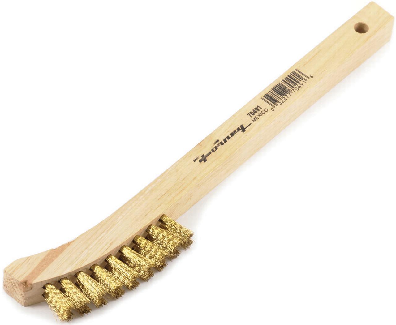 Forney 70491 85/8" X .006" Brass Wire Scratch Brush With Curved Back