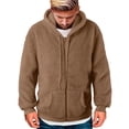 thumbnail image 3 of Tanhomme Men's Winter Jackets Fleece Coats Insulated Thermal Snowboard Jacket Men's Plus Size Color Block Plush Sweatshirt Zipper Hoodie Soft Top Coat Long Sleeve Hooded Sweatshirt Top Jacket, 3 of 7