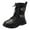 Black, variant on Girls Boys Ankle Boots Side Zipper Combat Shoes with Lace Up for Toddler/Little Kid/Big Kid Black for Size 3