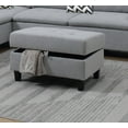 thumbnail image 5 of LiviNest Grey Sectional Sofa with Ottoman: Modern Linen Fabric L-Shape Couch - Storage Ottoman & Left Facing Chaise for Small Space Living Room & Home Office Use, 5 of 6