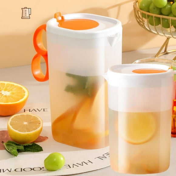 Xihbxyly Hervidor de Agua Fría con Tapa, Jarra de Plástico Ecológica, Jarra de Gran Capacidad, Soporte para Bebidas Frías o Calientes, Ideal para Té Helado, Té de Frutas y Artículos Esenciales para F