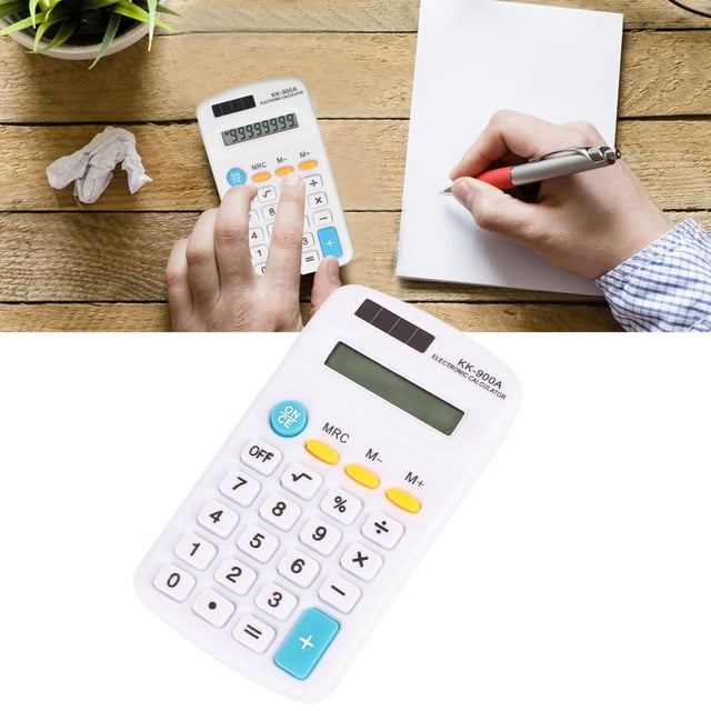Mini Calculadora de Bolsillo, Pequeña Pantalla Ligera de 8 bits para material abdomoto de Oficina y Hogar