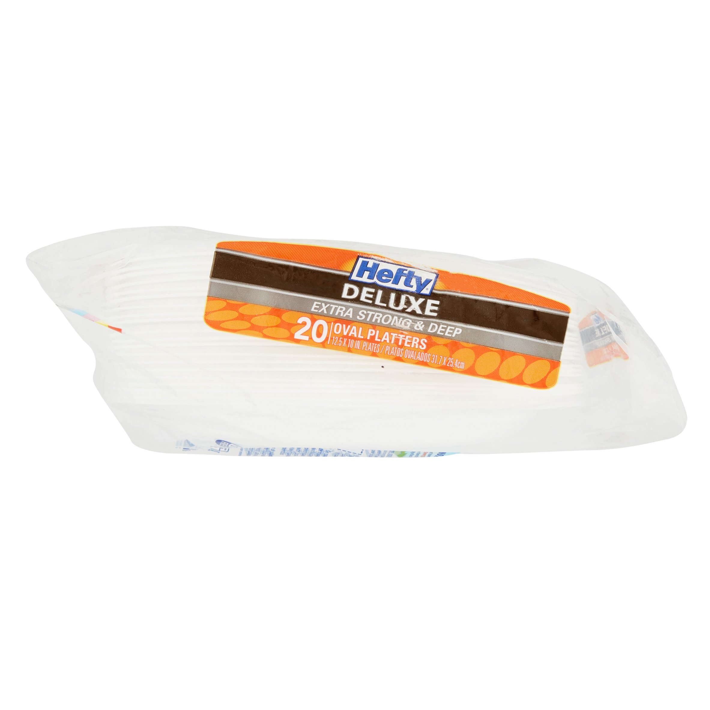 Hefty Deluxe Extra Strong & Deep Foam Platters, Oval, White, 10x12 Inch, 20 Count - image 5 of 5