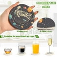 thumbnail image 2 of Yayeee 6 PCS Drink Coasters with Holder Set Woven Absorbent Round Tabletop Hot Pad, Black Record, 2 of 7