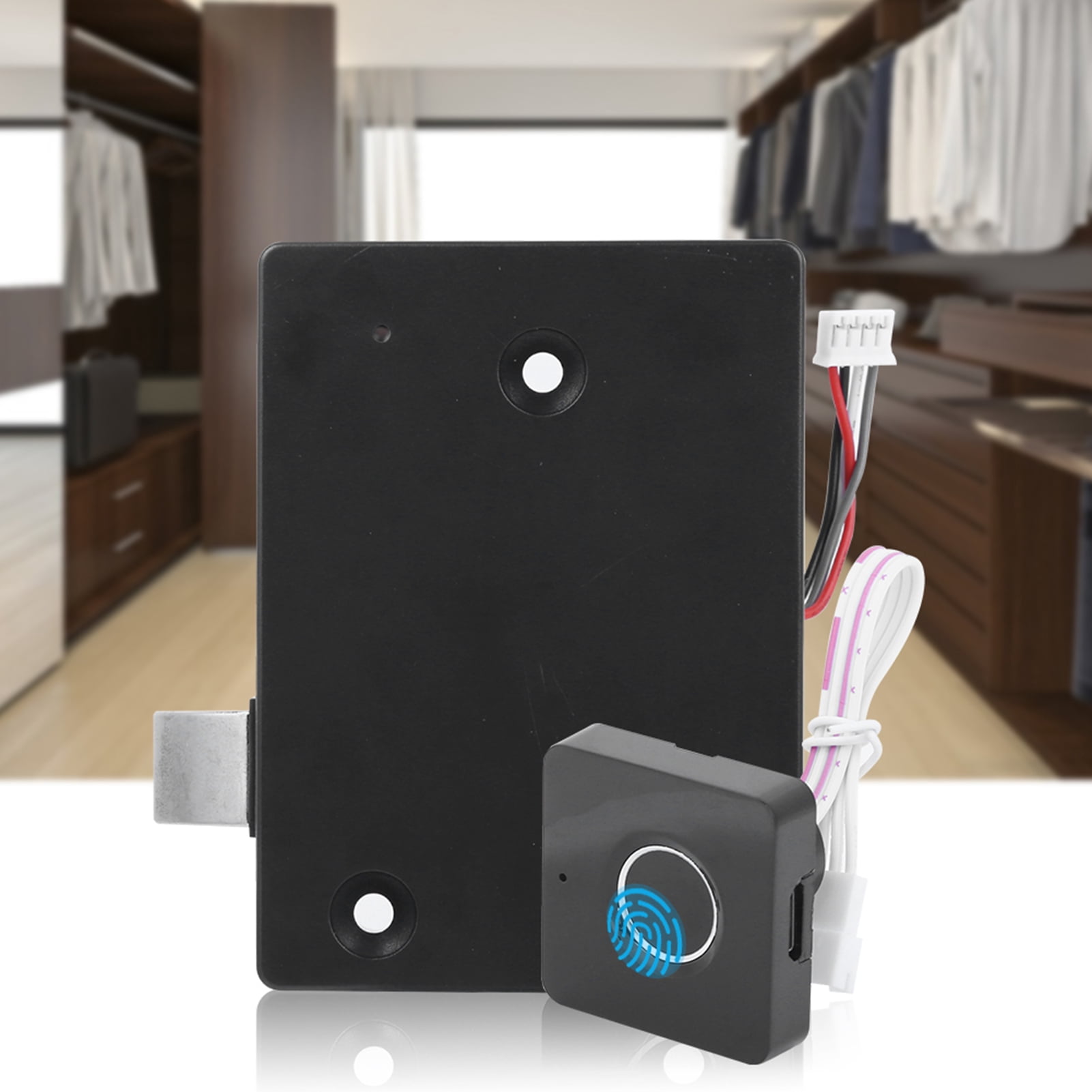 Rupoun Smart Biometric Fingerprint Lock, Keyless Entry USB Rechargeable Drawer Lock, Anti-Theft Home Security Device for Storage Cabinets Lockers (15x10 cm / 5.9x3.9 inches)