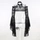 thumbnail image 4 of Chaqueta victoriana de encaje transparente negra para mujer, mangas acampanadas Steampunk, abrigo Vintage de Anime, Top gótico, Carnaval de Halloween, 4 of 5