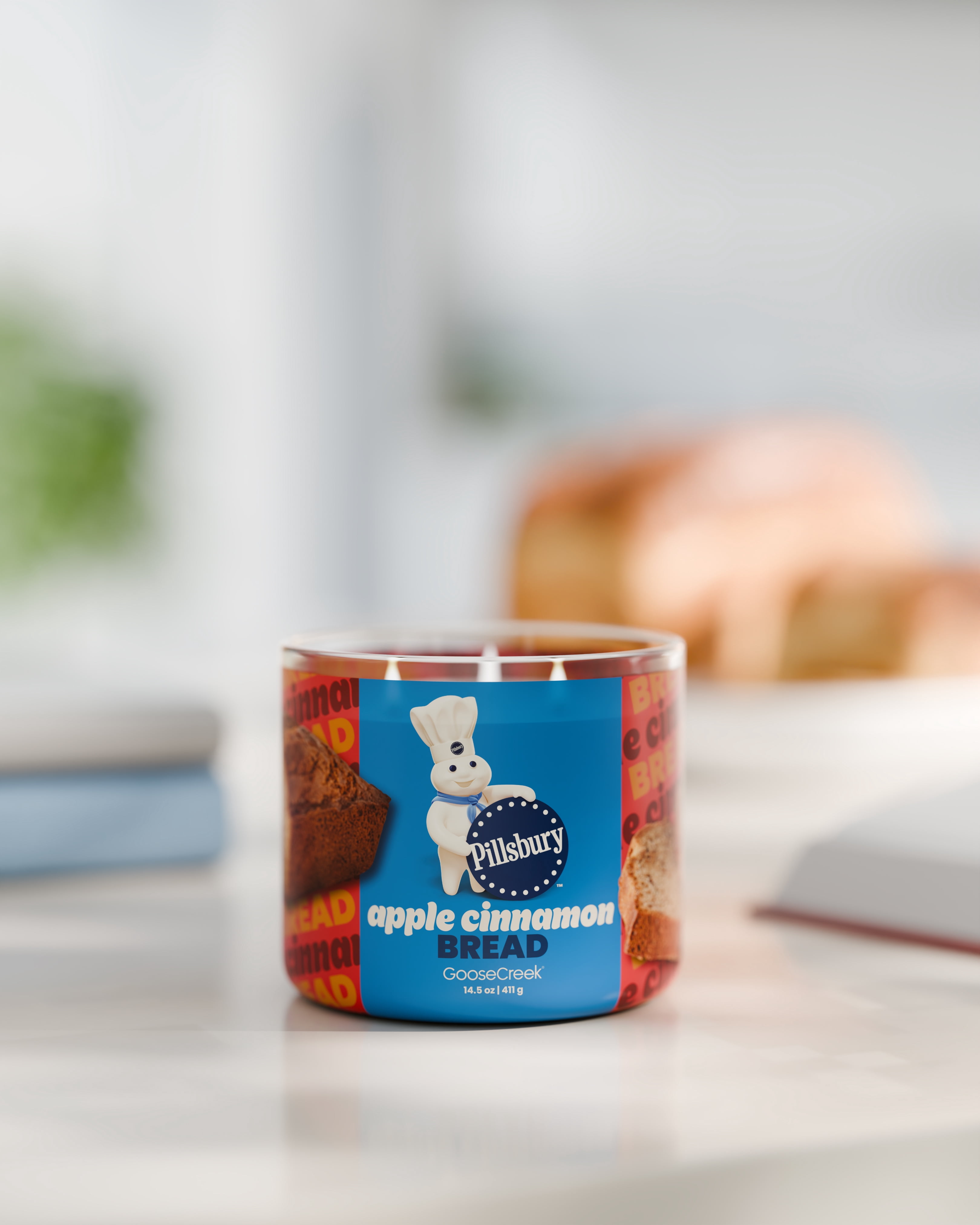 Goose Creek 3-Wick Pillsbury Apple Cinnamon Bread Scented Jar Candle, 14.5oz.