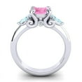 thumbnail image 4 of 2.50 Ct Stunning Round Shape Pink Sapphire & Aquamarine Gemstone Anniversary Ring for Women Solid 14K White Gold Size 3.5 by Diamond-Capitals, 4 of 8