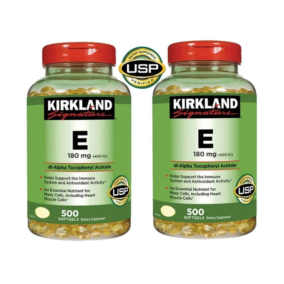 2 Pack | Kirkland Signature Vitamin E 180 mg., 500 Softgels