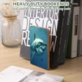 thumbnail image 7 of Bookends 1 Pair Non-Skid Bookend Wood Bookends for Shelves Book Stand for CDs - Angry Great White Shark in The Sea, 7 of 7